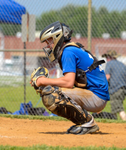 Ryland Harris playing catcher