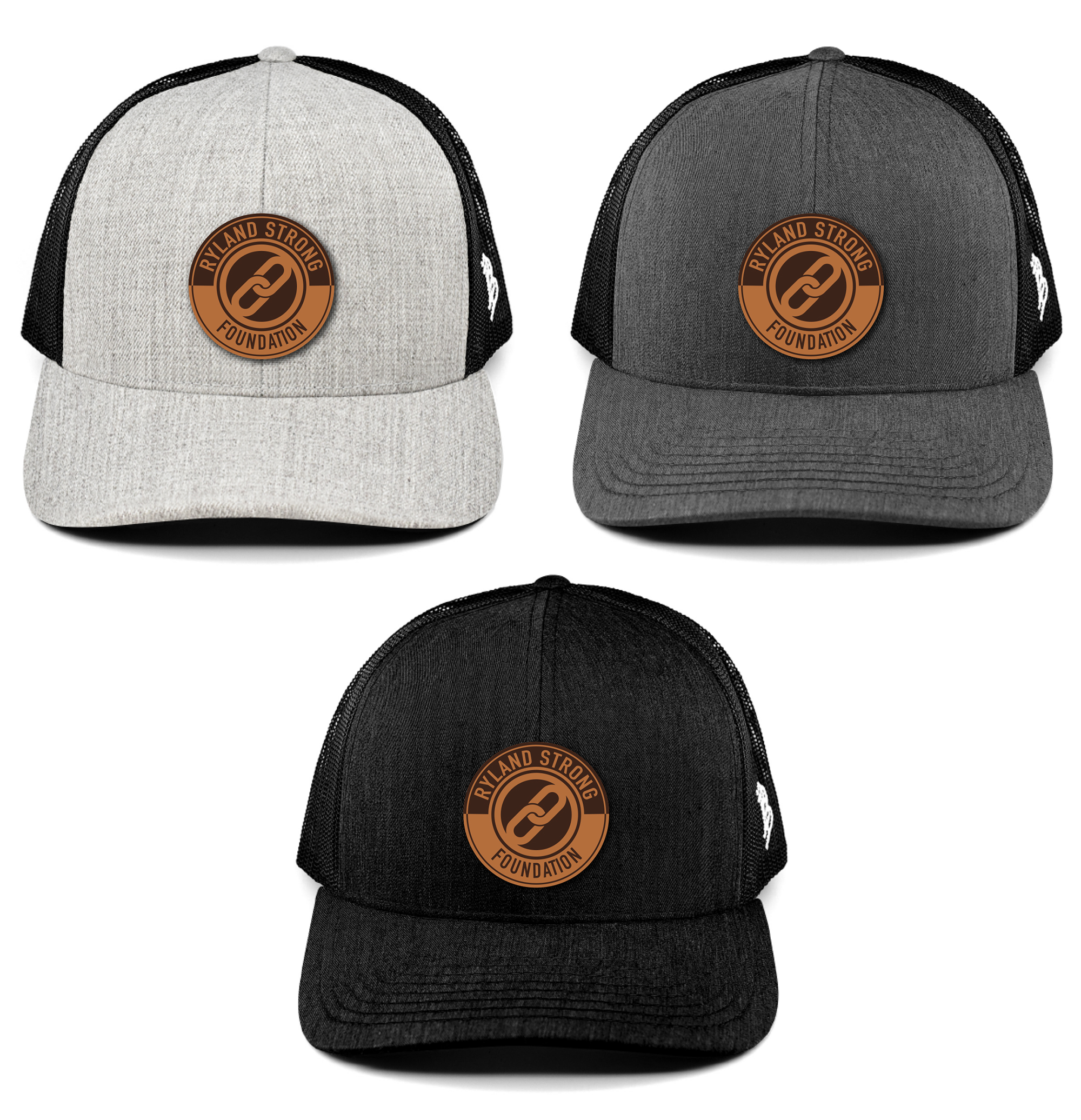 FlexFit Snapback Trucker Hat w/ Circular Ryland Strong Leather Patch
