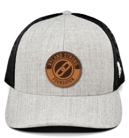 flexfit trucker heather gray circle Ryland Strong patch